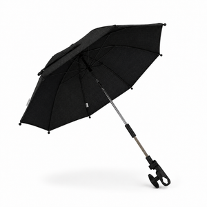 Midnight black baby pushchair parasol with adjustable pole and clamp attachment