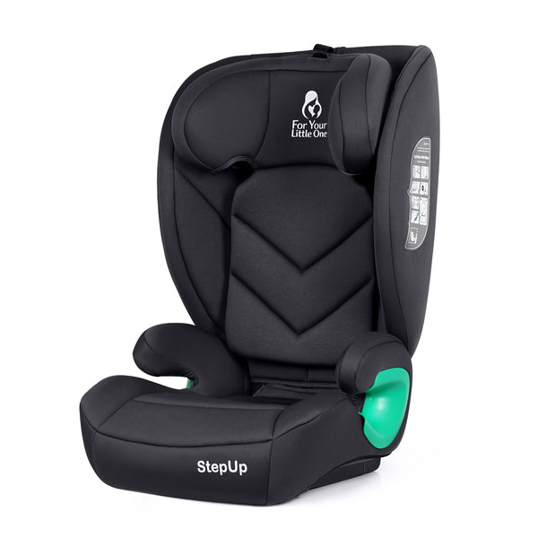 For Your Little One Stepup I-Size Belted 2/3 Car Seat - Midnight Black (4-12 Years)