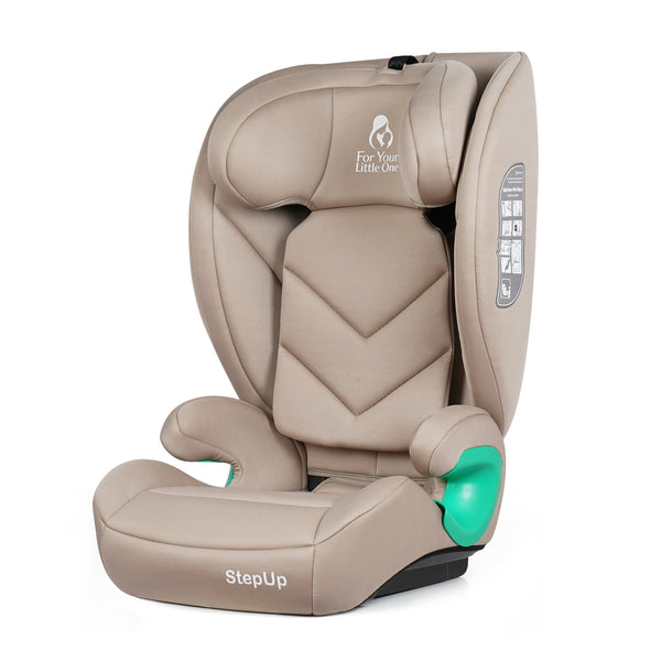 For Your Little One Stepup I-Size Belted 2/3 Car Seat - Latte Beige (4-12 Years)