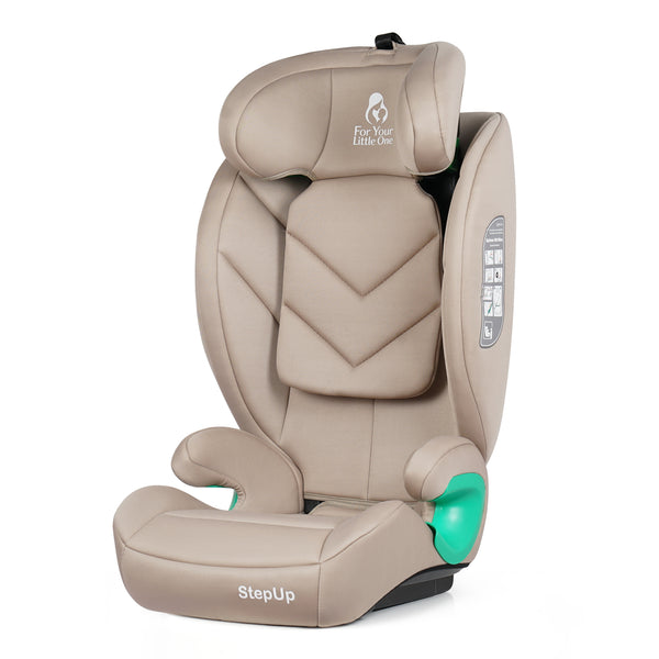 For Your Little One Stepup I-Size Belted 2/3 Car Seat - Latte Beige (4-12 Years)