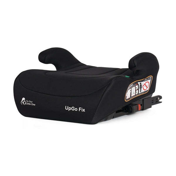 Midnight black UpGo Fix ISOFIX booster seat with padded headrest and side wings