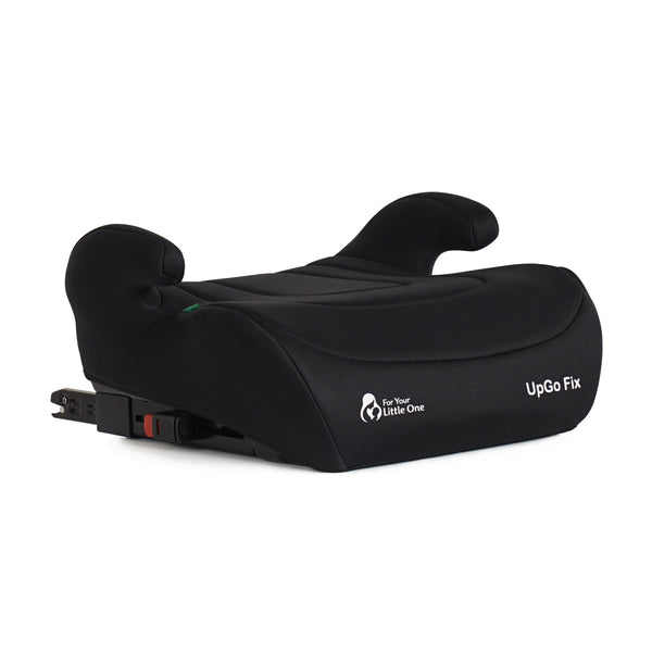 Midnight black UpGo Fix booster seat with padded armrests and ISOFIX base