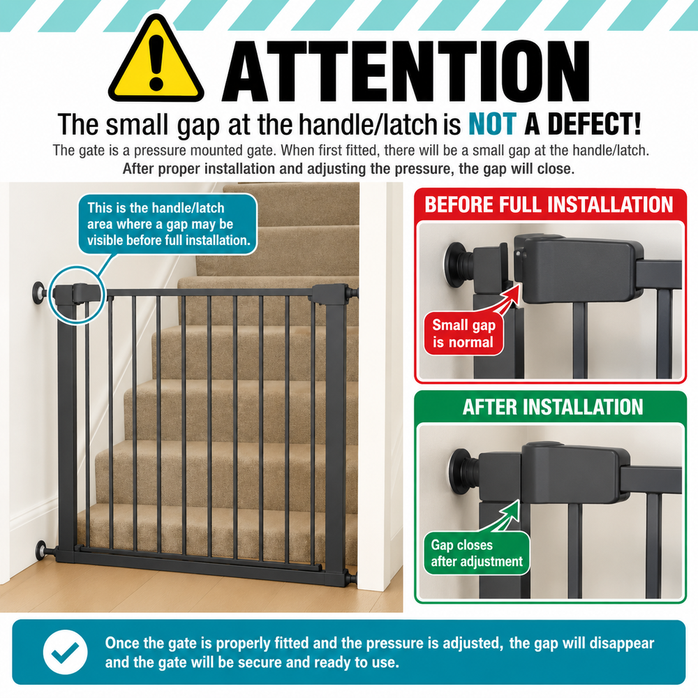 FYLO Baby Safety Stair Gate Pressure Fit 75 - 86cm - Grade A Return - For Your Little One