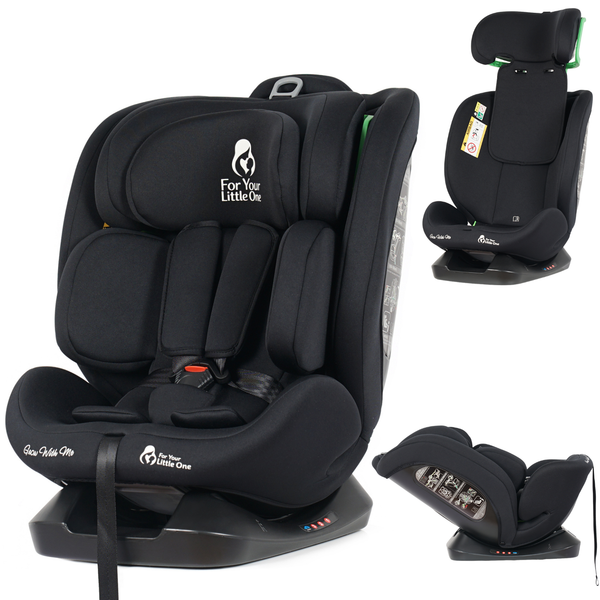 For Your Little One GrowWithMe 0/1/2/3 i-Size Car Seat - Midnight Black (Birth-12 Years)