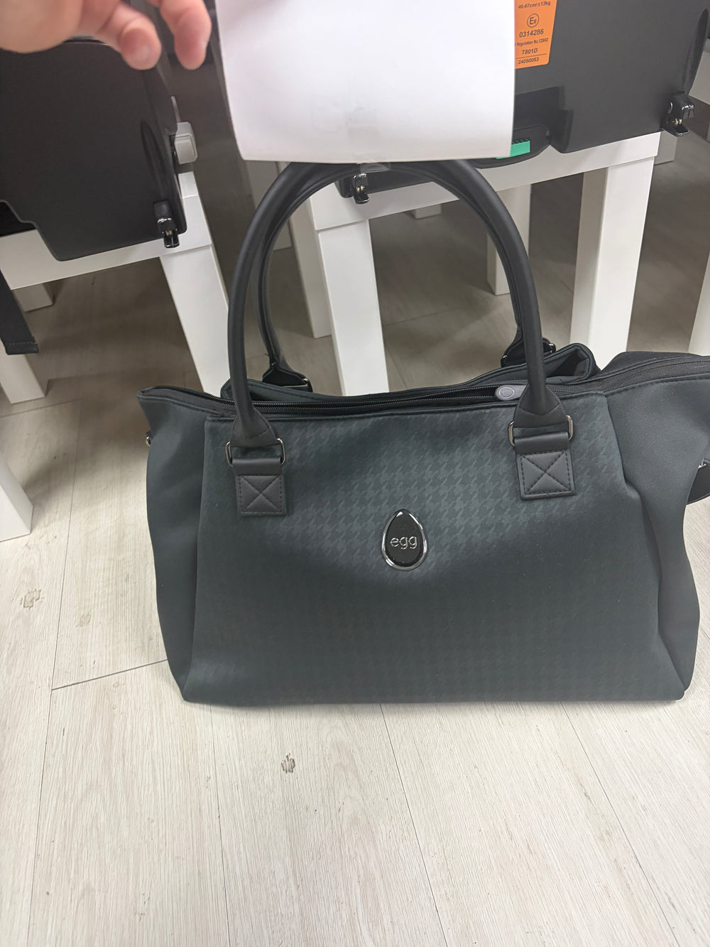 Egg 3 Overnight Bag Houndstooth Black - Clearance