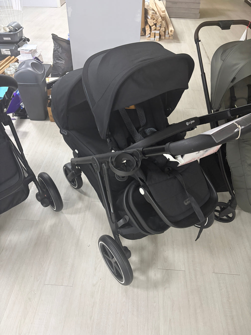 Cybex Gazelle Double (Seat Unit / Carrycot) With Shopping Basket - Moon Black Clearance
