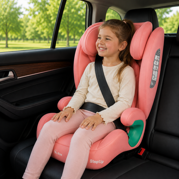 For Your Little One Stepup I-Size Isofix 2/3 Car Seat - Blush Rose (4-12 Years)
