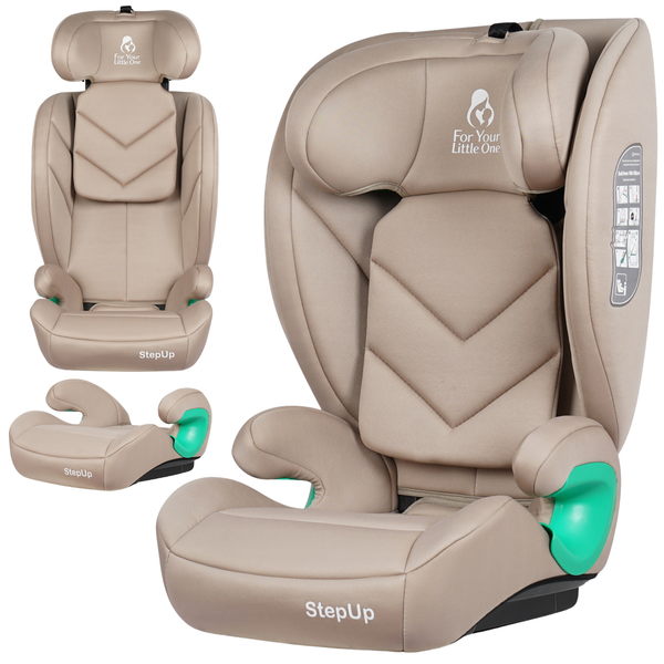For Your Little One Stepup I-Size Belted 2/3 Car Seat - Latte Beige (4-12 Years)