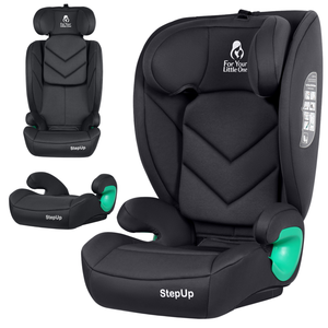 For Your Little One Stepup I-Size Belted 2/3 Car Seat - Midnight Black (4-12 Years)