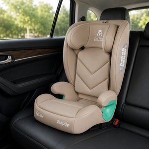 For Your Little One Stepup I-Size Belted 2/3 Car Seat - Latte Beige (4-12 Years)