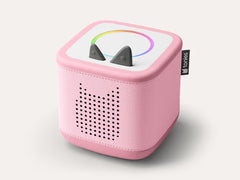Toniebox 2 audio player in Cloud Pink with speaker grille, top controls and light ring
