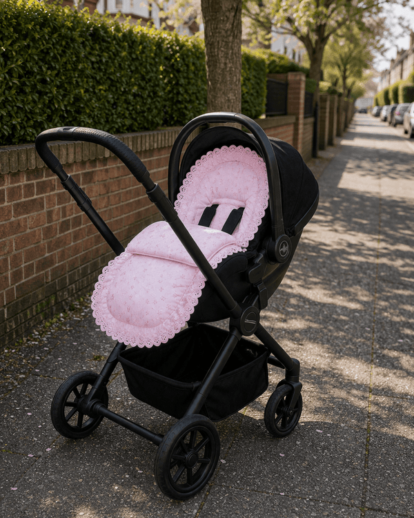 Broderie Anglaise Car Seat Footmuff / Cosy Toes Compatible with Egg - For Your Little One