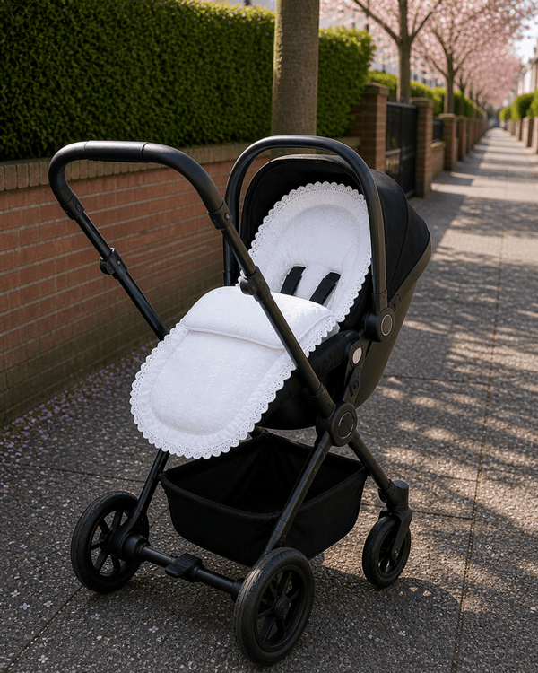 Broderie Anglaise Car Seat Footmuff / Cosy Toes Compatible with Egg - For Your Little One
