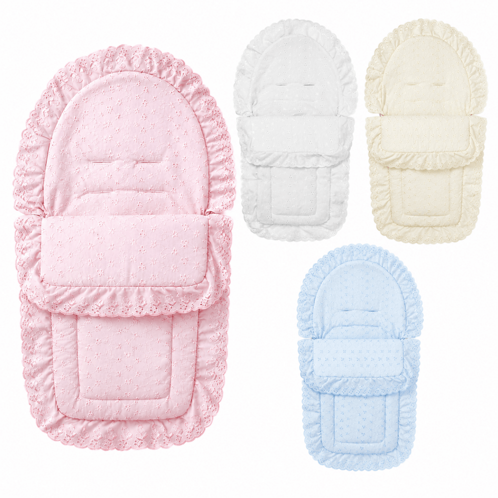 Broderie Anglaise Car Seat Footmuff / Cosy Toes Compatible with Egg - For Your Little One