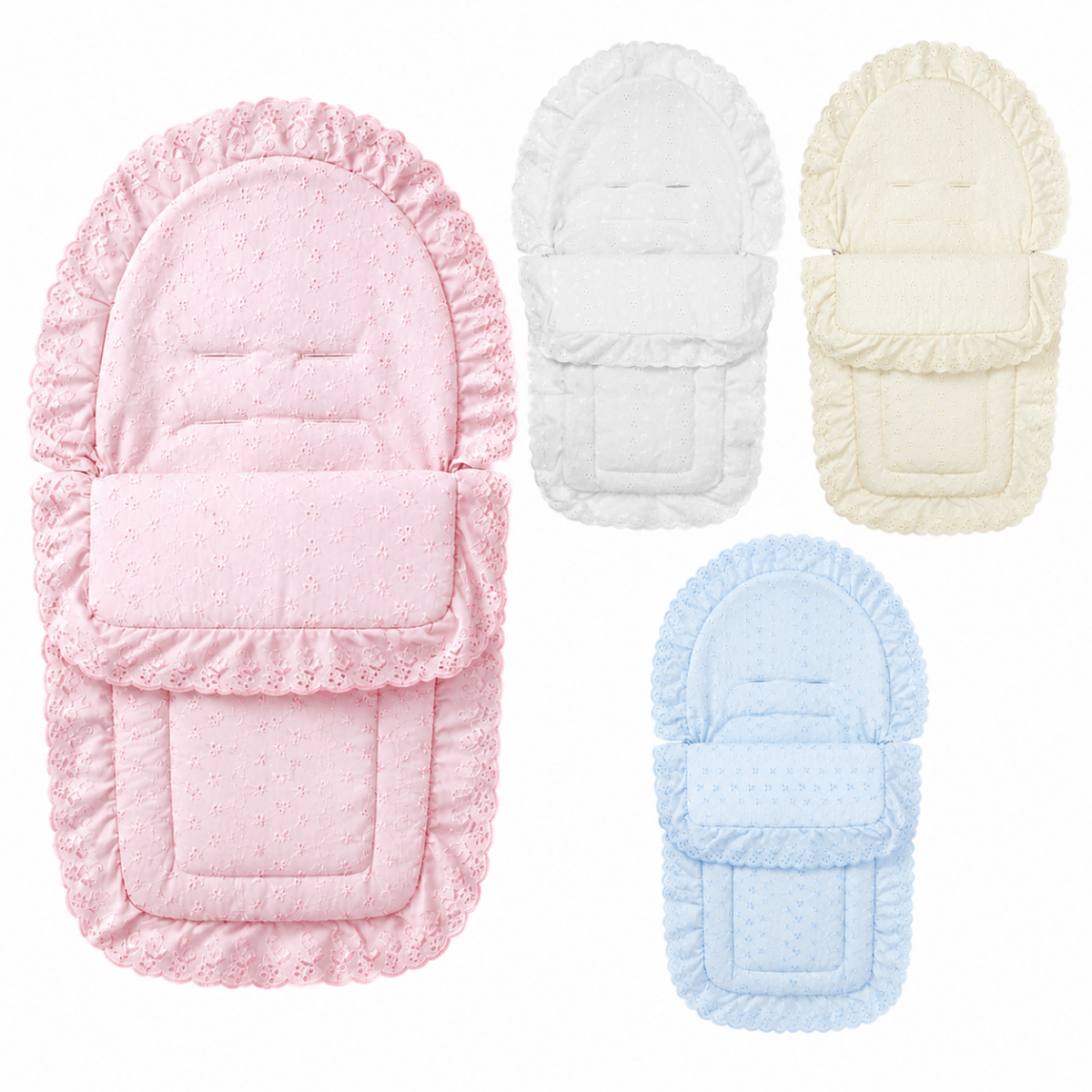 Broderie Anglaise Car Seat Footmuff / Cosy Toes Compatible with Egg - For Your Little One