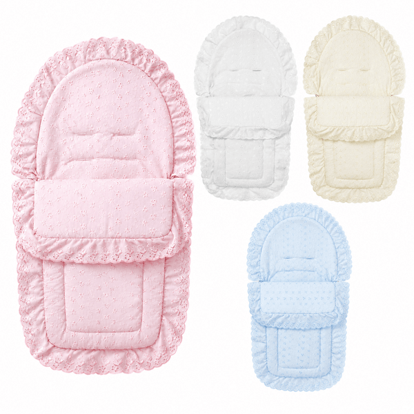 Broderie Anglaise Car Seat Footmuff / Cosy Toes Compatible with Egg - For Your Little One