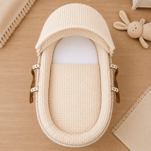 Cream Waffle Moses Basket Bedding Set - For Your Little One
