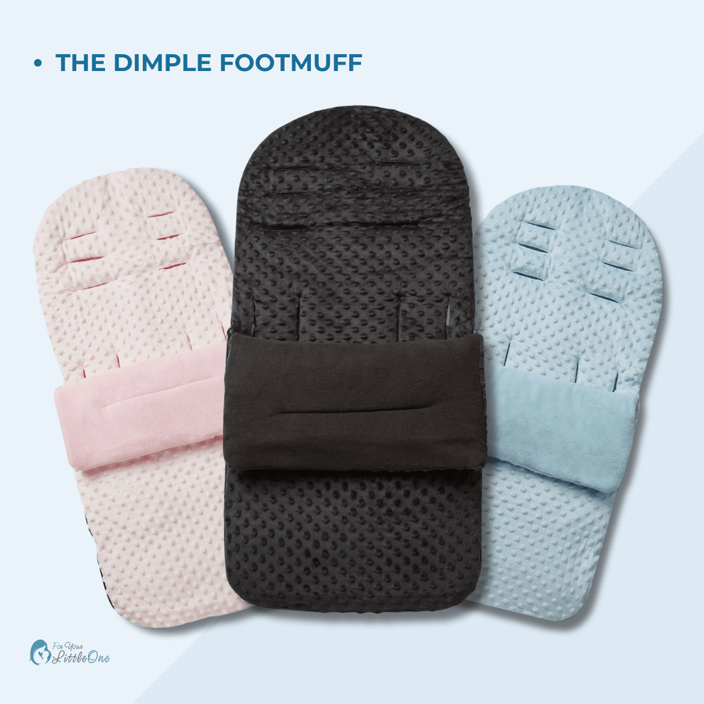 Beige textured pushchair footmuff with open top and arm opening