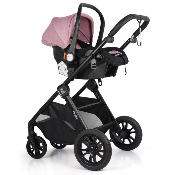 For Your Little One Cruise 3 In 1 Travel System With i - Size Car Seat - Blush Rose (Free Cupholder And Seat Liner Included!) - For Your Little One