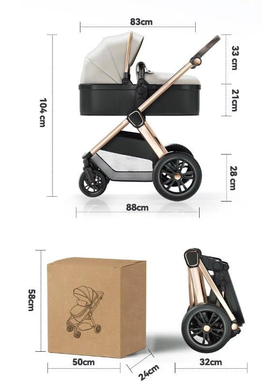 For Your Little One Cruise 3 In 1 Travel System With i - Size Car Seat - Dune Beige - Grade A - For Your Little One