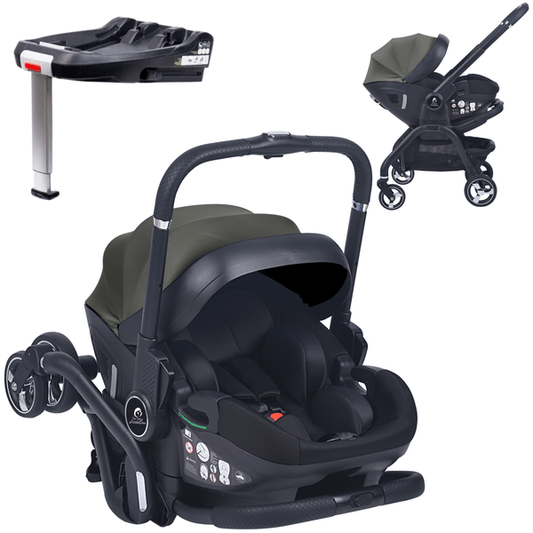 For Your Little One Qubi Infant Car Seat & Stroller & Base - Olive Grey - For Your Little One