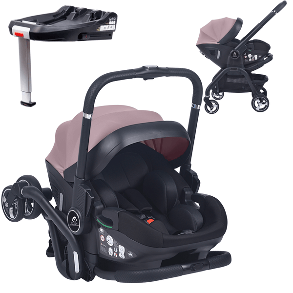For Your Little One Qubi Infant Car Seat & Stroller & Base - Pastel Pink - For Your Little One