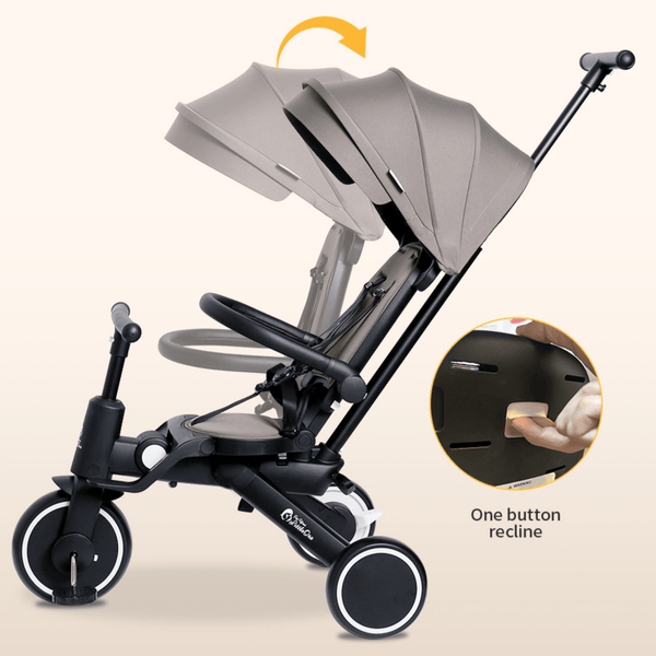 Foryourlittleone Xplor 6 in 1 Foldable Trike - Grey Olive (10m - 5y) - For Your Little One