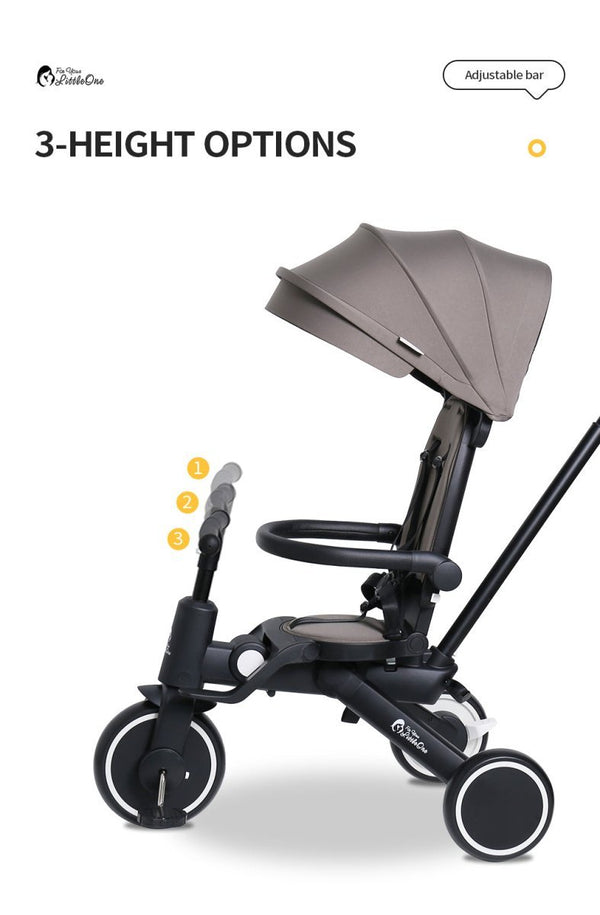 Foryourlittleone Xplor 6 in 1 Foldable Trike - Jet Black (10m - 5y) - For Your Little One