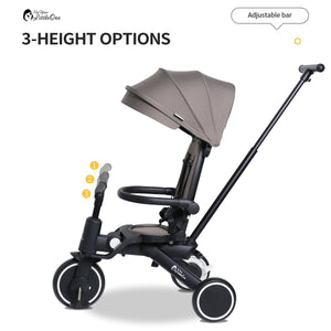 Foryourlittleone Xplor 6 in 1 Foldable Trike - Jet Black (10m - 5y) - For Your Little One