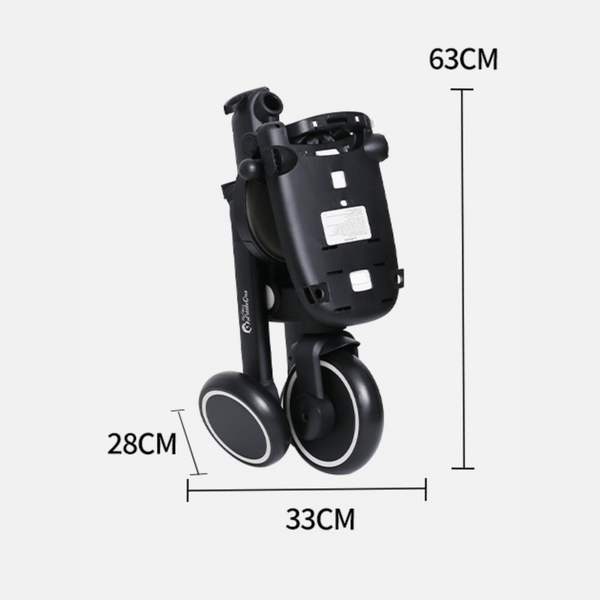 Foryourlittleone Xplor 6 in 1 Foldable Trike - Jet Black (10m - 5y) - For Your Little One