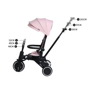 Foryourlittleone Xplor 6 in 1 Foldable Trike - Pastel Pink (10m - 5y) - For Your Little One