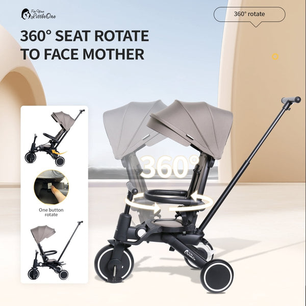 Foryourlittleone Xplor Plus 6 in 1 Foldable Trike - Green (10m - 5y) - For Your Little One