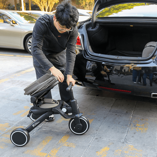 Foryourlittleone Xplor Plus 6 in 1 Foldable Trike - Jet Black (10m - 5y) - For Your Little One