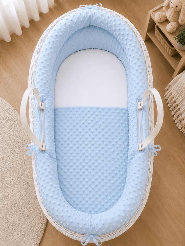 Pod Blue Dimple Moses Basket Bedding Set (Basket Not Included!) - For Your Little One