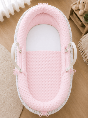 Pod Pink Dimple Moses Basket Bedding Set (Basket Not Included!) - For Your Little One