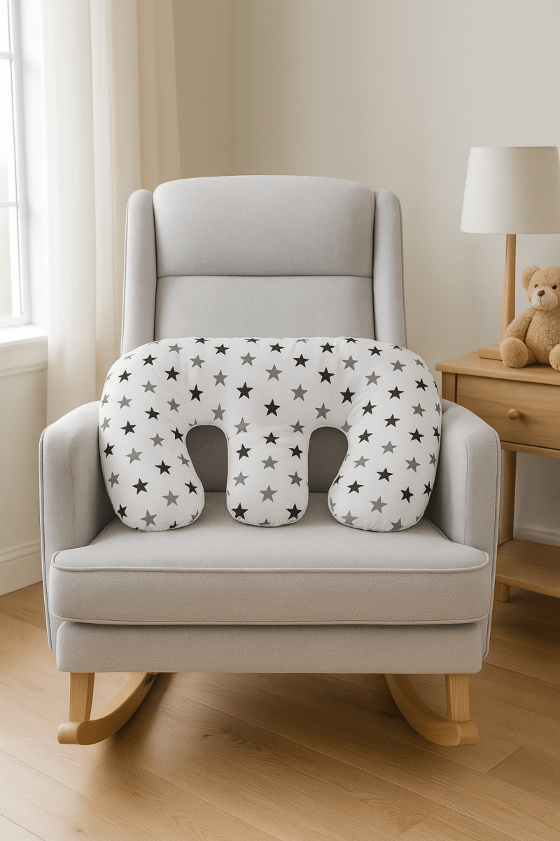 Twin Pregnancy Nursing Pillow - Silver Stars - For Your Little One