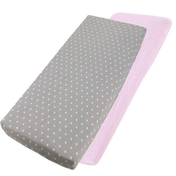 Crib Jersey Fitted Sheets 100% Cotton 40x90cm - Pack Of 2 - Fits All Models - For Your Little One