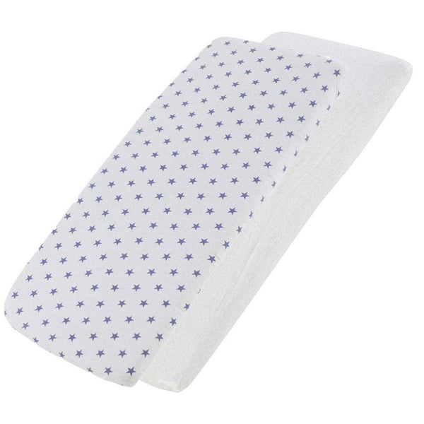 Crib Jersey Fitted Sheets 100% Cotton 40x90cm - Pack Of 2 - Fits All Models - For Your Little One
