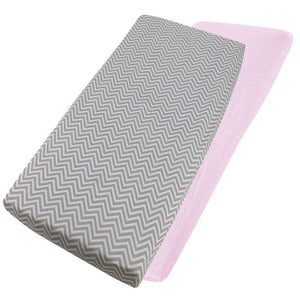 Crib Jersey Fitted Sheets 100% Cotton 40x90cm - Pack Of 2 - Fits All Models - For Your Little One