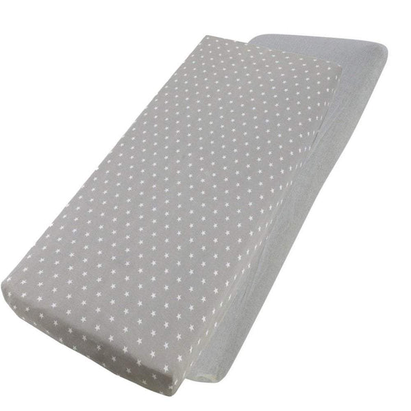Crib Jersey Fitted Sheets 100% Cotton 40x90cm - Pack Of 2 - Fits All Models - For Your Little One