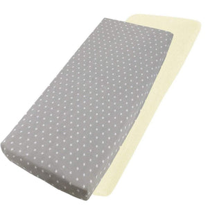 Crib Jersey Fitted Sheets 100% Cotton 40x90cm - Pack Of 2 - Fits All Models - For Your Little One