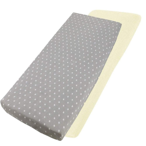 Crib Jersey Fitted Sheets 100% Cotton 40x90cm - Pack Of 2 - Fits All Models - For Your Little One