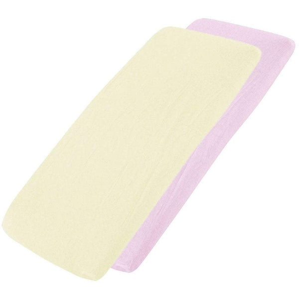 Crib Jersey Fitted Sheets 100% Cotton 40x90cm - Pack Of 2 - Fits All Models - For Your Little One