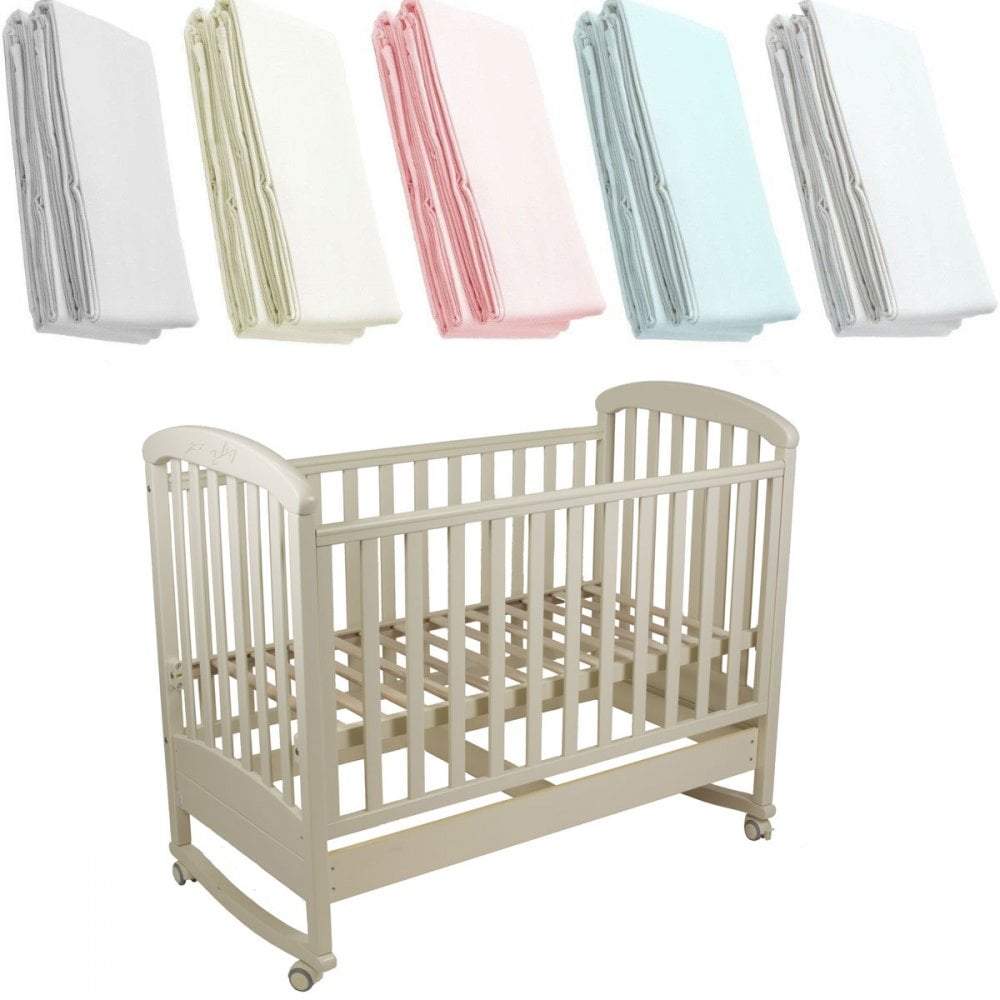 Crib Jersey Fitted Sheets 100% Cotton 40x90cm - Pack Of 2 - Fits All Models - For Your Little One
