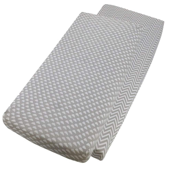 Crib Jersey Fitted Sheets 100% Cotton 40x90cm - Pack Of 2 - Fits All Models - For Your Little One
