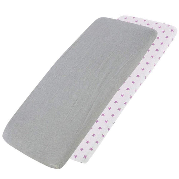 Crib Jersey Fitted Sheets 100% Cotton 40x90cm - Pack Of 2 - Fits All Models - For Your Little One