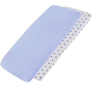 Crib Jersey Fitted Sheets 100% Cotton 40x90cm - Pack Of 2 - Fits All Models - For Your Little One