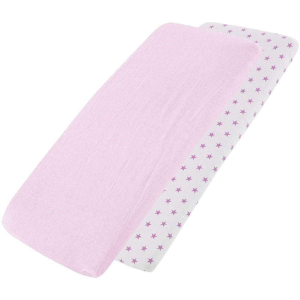Crib Jersey Fitted Sheets 100% Cotton 40x90cm - Pack Of 4 - Fits All Models - For Your Little One