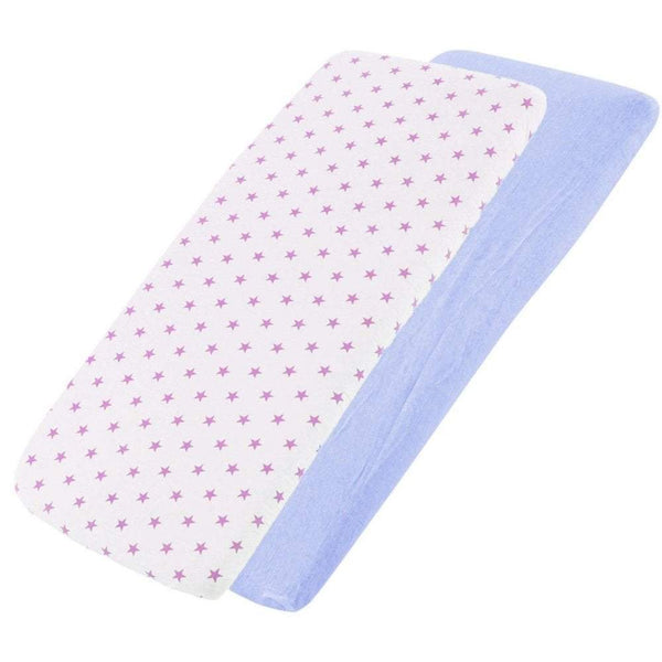 Crib Jersey Fitted Sheets 100% Cotton 40x90cm - Pack Of 4 - Fits All Models - For Your Little One