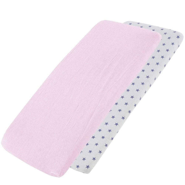 Crib Jersey Fitted Sheets 100% Cotton 40x90cm - Pack Of 4 - Fits All Models - For Your Little One